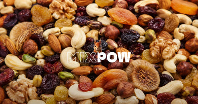 Figues séchées entières, abricots, raisins, amandes et noix de cajou Mixpow — mix méditerranéen riche en calcium et fibres