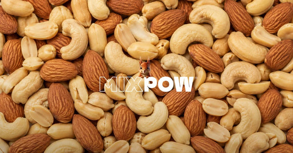 Mélange Mixpow d'amandes, noix de cajou et cacahuètes — sources de protéines végétales et minéraux pour l'alimentation vegan