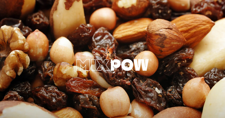 Trail mix complet — raisins secs, noix, noisettes, amandes et noix du Brésil pour randonnée