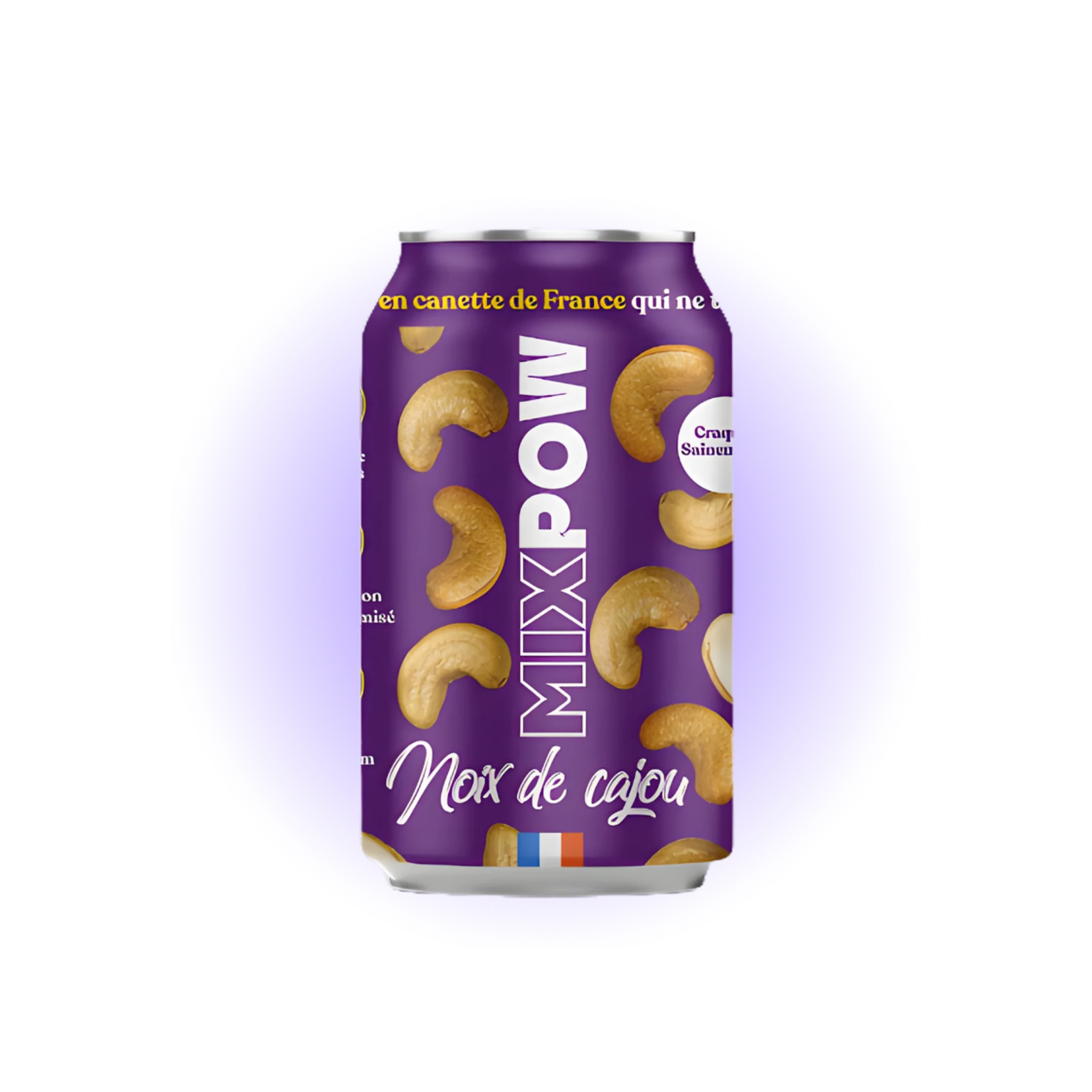 Canette Mixpow noix de cajou grillées sans sel — snack nature oléagineux canette France