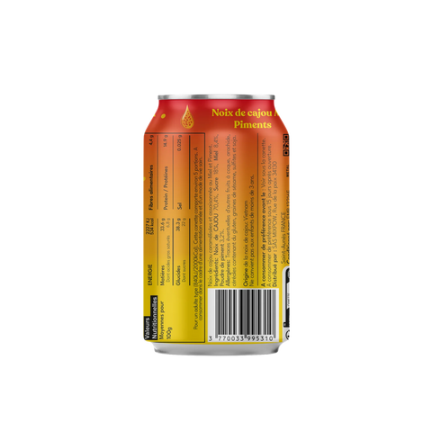 Valeurs nutritionnelles noix de cajou miel piments Mixpow — ingrédients canette orange