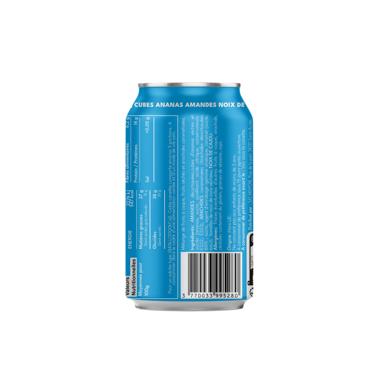 Valeurs nutritionnelles Plaisir Gourmand Mixpow — amandes cajou ananas coco ingrédients