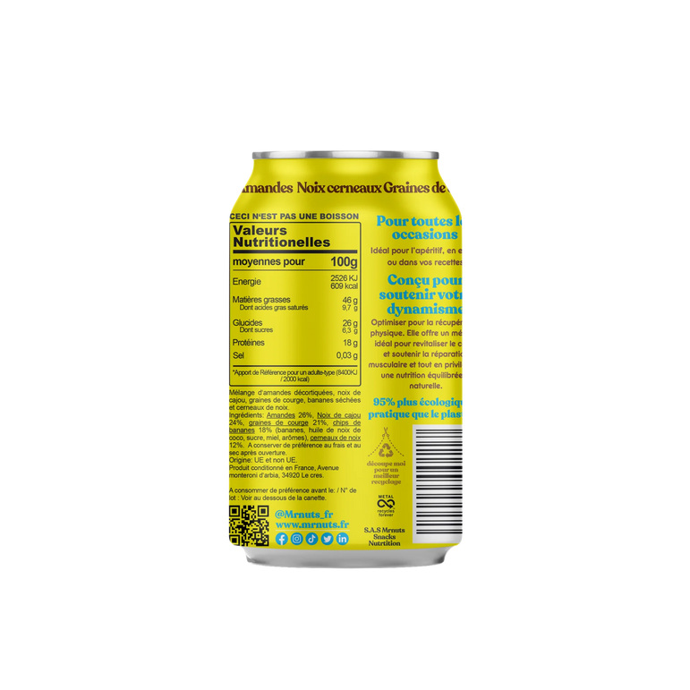 Valeurs nutritionnelles Recovery Boost Mixpow — amandes cajou banane graines de courge noix